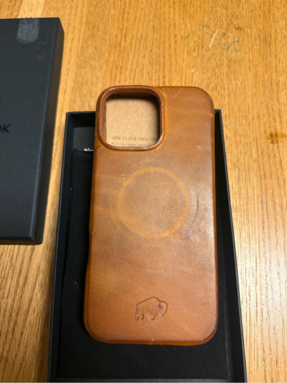 iPhone 16 Pro Golden Brown genuine Leather Phone Case